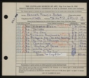 Entry card for Bates, Kenneth F. for the 1945 May Show.