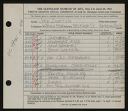 Entry card for Duktig, Jack for the 1945 May Show.