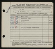 Entry card for Kuhn, Ray for the 1945 May Show.
