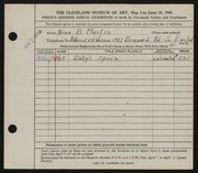 Entry card for Martin, Nina B. for the 1945 May Show.