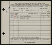 Entry card for Noel, Edward B. for the 1945 May Show.