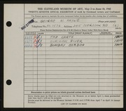 Entry card for Payne, George N. for the 1945 May Show.