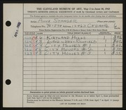 Entry card for Stanger, Anne for the 1945 May Show.