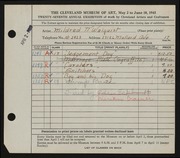 Entry card for Walquist, Mildred, and Cramer, Miriam E. for the 1945 May Show.