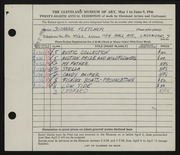 Entry card for Fletcher, Suzanne for the 1946 May Show.