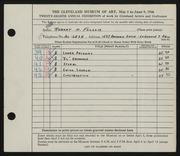 Entry card for Folsom, Robert H. for the 1946 May Show.