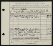 Entry card for Kelly, Grace Veronica for the 1946 May Show.