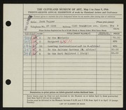 Entry card for Tupper, Jack for the 1946 May Show.