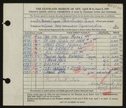 Entry card for Cooper, Dr. Bernard Henry, and Jenso, George; Jenso, Steve for the 1947 May Show.