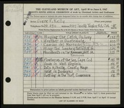 Entry card for Kelly, Grace Veronica for the 1947 May Show.