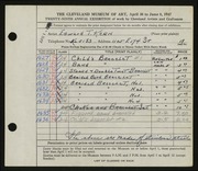Entry card for Kern, Edward T. for the 1947 May Show.