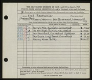 Entry card for Rentschler, Fred for the 1947 May Show.