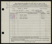 Entry card for Brooks, Arthur D. for the 1948 May Show.