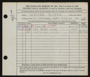 Entry card for Bujak, Walter F. for the 1948 May Show.