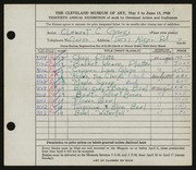 Entry card for Giorgi, Clement C. for the 1948 May Show.