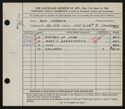 Entry card for Andres, Avis J. for the 1948 May Show.