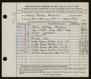 Entry card for Sherman, Virginia Stanley for the 1948 May Show.