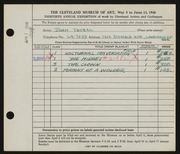 Entry card for Teyral, John for the 1948 May Show.
