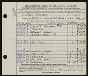 Entry card for Tikkanen, Paul for the 1948 May Show.