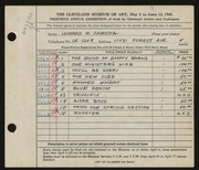 Entry card for Zamiska, Leonard for the 1948 May Show.