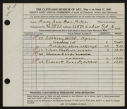 Entry card for MacMillin, Mary Ann for the 1949 May Show.