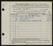 Entry card for Solitario, Joseph for the 1949 May Show.