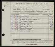 Entry card for Cykowski, George C. for the 1951 May Show.