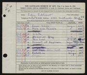 Entry card for Eckhard, Edris for the 1951 May Show.