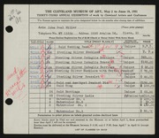Entry card for Miller, John Paul for the 1951 May Show.