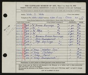 Entry card for Wike, Viola S. for the 1951 May Show.