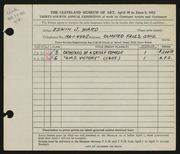 Entry card for Ward, Edwin J. for the 1952 May Show.