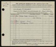 Entry card for Wooddell, Joseph M. for the 1952 May Show.