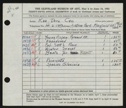 Entry card for Cass, Katherine Dorn for the 1953 May Show.