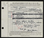 Entry card for Johnson, James for the 1953 May Show.