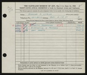 Entry card for Liviach, Nicholas G. for the 1953 May Show.