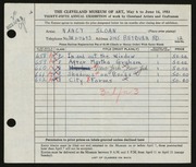 Entry card for Sloan, Nancy for the 1953 May Show.