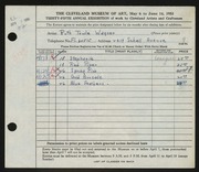 Entry card for Wagner, Ruth Towle for the 1953 May Show.