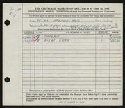 Entry card for Weil, Velma Stehlik for the 1953 May Show.