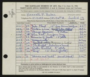 Entry card for Bates, Kenneth F. for the 1954 May Show.