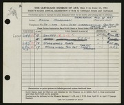 Entry card for Chapman, Anne for the 1954 May Show.