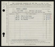 Entry card for Adomeit, George G. for the 1955 May Show.