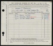 Entry card for Cykowski, George C. for the 1955 May Show.
