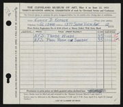 Entry card for Kepner, Eunice D. for the 1955 May Show.