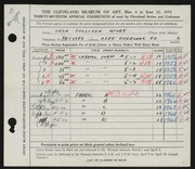 Entry card for McVey, Leza for the 1955 May Show.