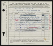 Entry card for Pavlick, Charles John for the 1955 May Show.
