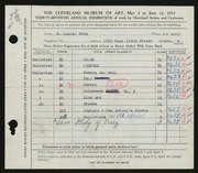 Entry card for Rohn, Daniel for the 1955 May Show.