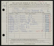 Entry card for Burr, Dane for the 1956 May Show.