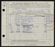 Entry card for Ford, Bryce Fight for the 1956 May Show.