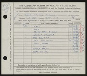 Entry card for Gerard, Nancy Geggus for the 1956 May Show.