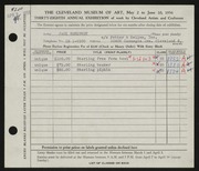 Entry card for Schlundt, Jack for the 1956 May Show.